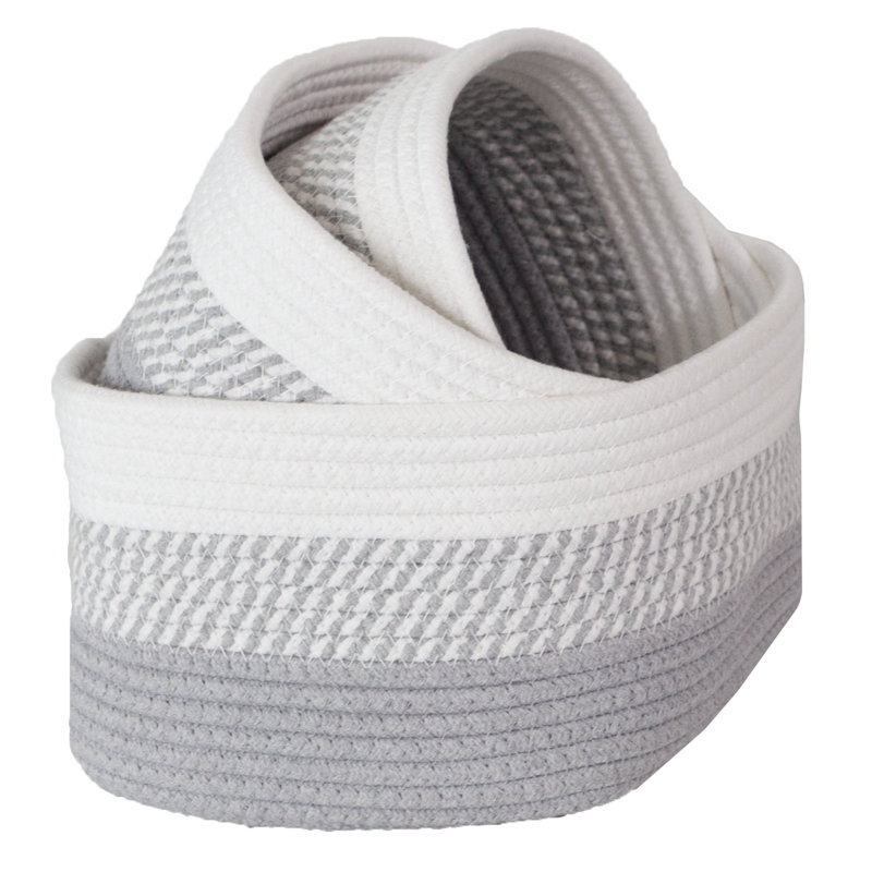  3-Piece Storage Basket Set - Small, Medium, and Large Rope Baskets for Makeup, Towel, Nursery, Office, and Classroom Storage by Home-Complete