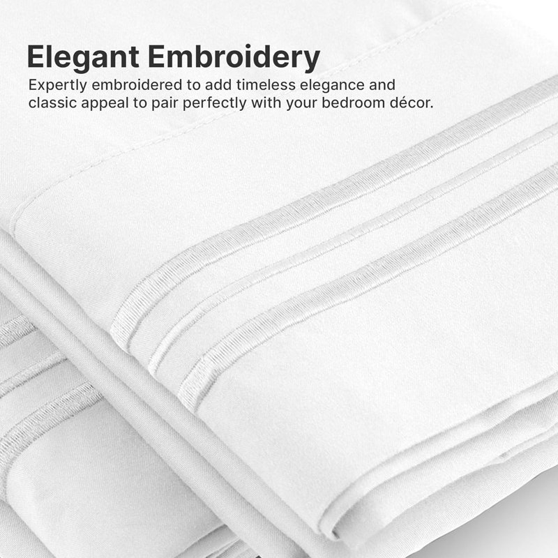 Extra Deep Pocket Sheet Set, Cooling & Breathable Bed Sheets, Soft Hotel Luxury Bedding, Fits 18–24 Inch Mattress, White
