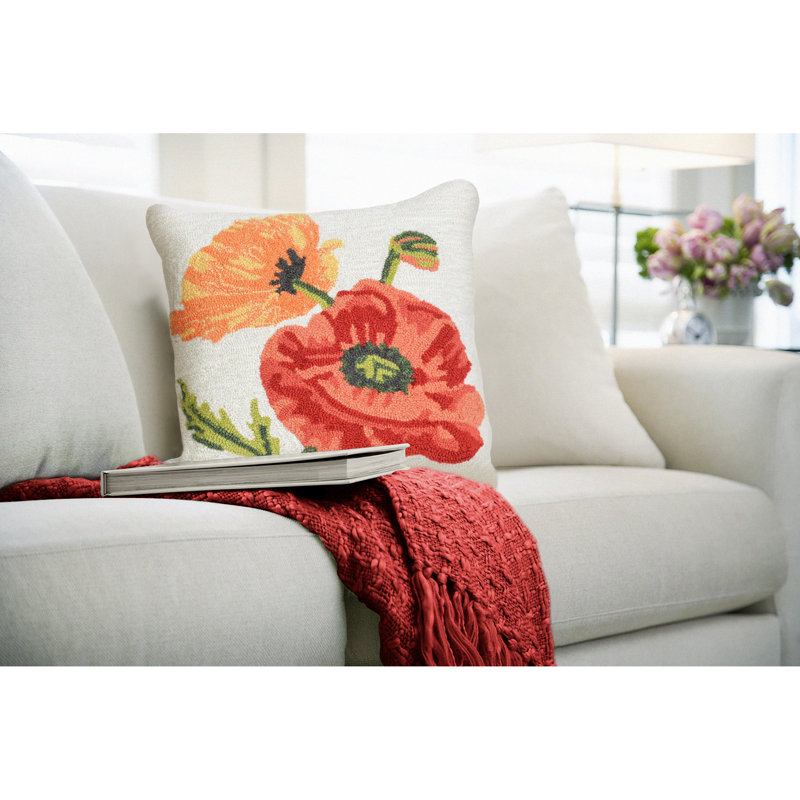  Poppies Outdoor Square Pillow Cover & Insert