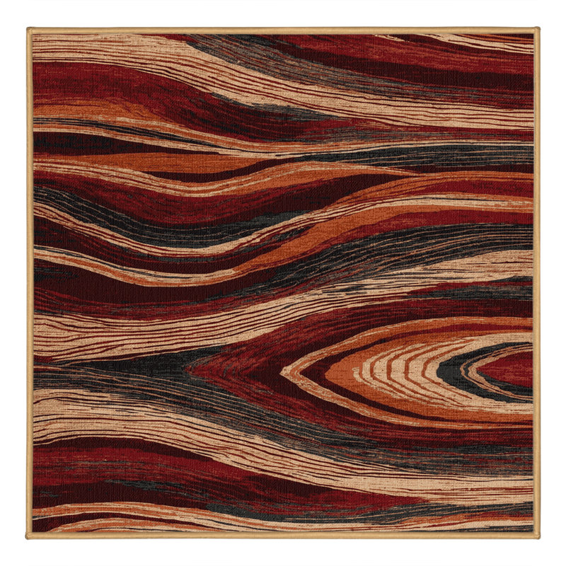 Tapis brun lavable à la machine, Carré 3 pi