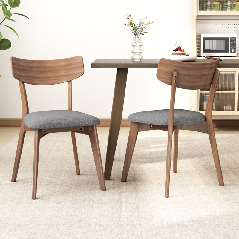 Ensemble de 2 chaises de salle à manger Mid-Century, Gris foncé