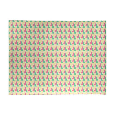 Tapis à flèches déplacées rose/jaune clair/vert
