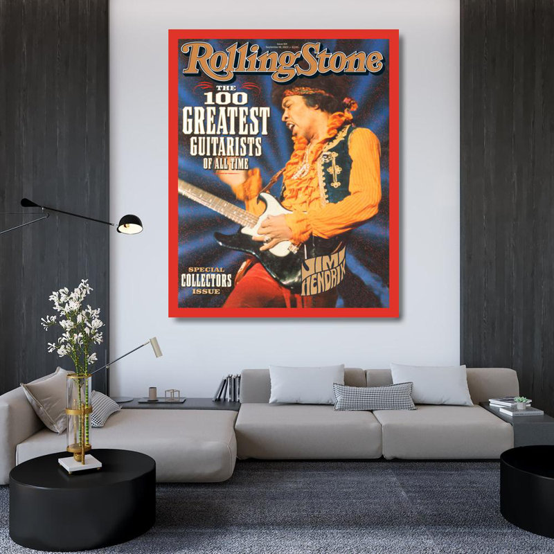 Jimi Hendrix, 45" H x 36" W