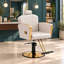 Fauteuil de salon pour coiffeur, fauteuil de coiffeur pour salon de coiffure avec pompe hydraulique professionnelle - blanc / or-129176280-108808825
