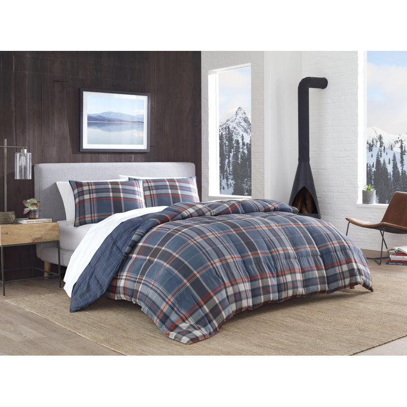 Shasta Lake Navy Reversible Comforter Set, Twin Comforter + 1 Sham