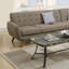Ensemble de canapé d'angle 2 pièces avec 2 coussins décoratifs, en polyfibre grise, style moderne.-1800582446