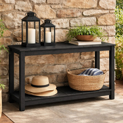 Rectangular Outdoor All-Weather Console Table,Black