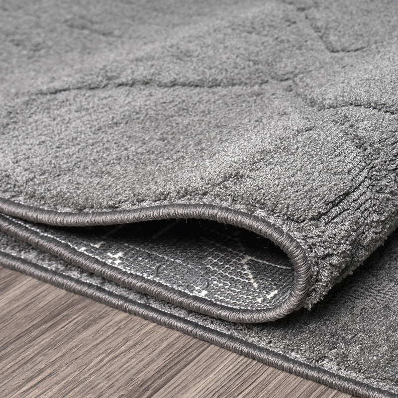 Modern/Geometric Grey Machine Washable Non-Slip Area Rug, Runner 2'7" x 13'2"