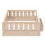 Lit plateforme simple en bois avec garde-corps et tablettes de rangement - Lit pour enfant peu encombrant, naturel-1919581008-1919581009