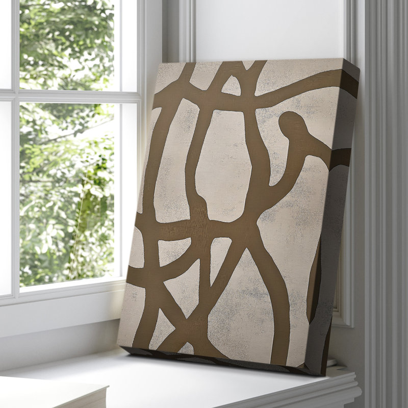 Toile tendue abstraite avec châssis CXCIX - prête à être accrochée, H 48 po x l 32 po