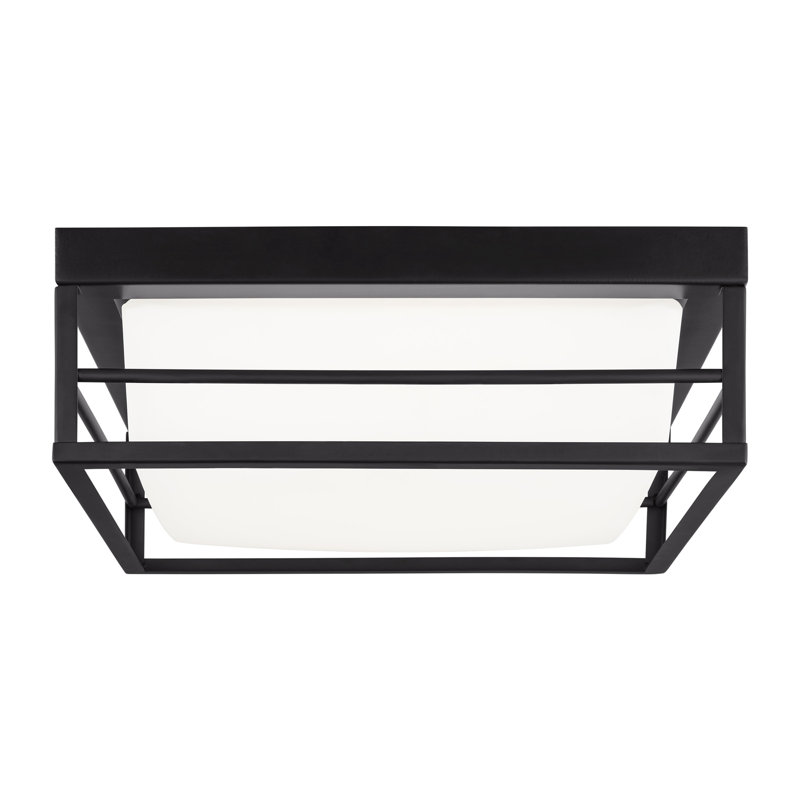 Plafonnier encastré 1 lumière DEL Krista, Noir minuit, H 4,25 po x l 12 po x P 12 po