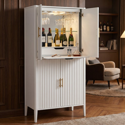 Modern Fluted Wine Cabinet