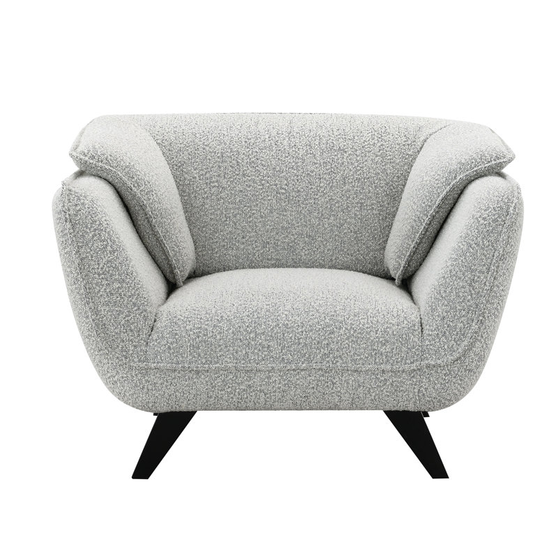 Fauteuil bouclé gris clair Nayeli, Boucle gris clair