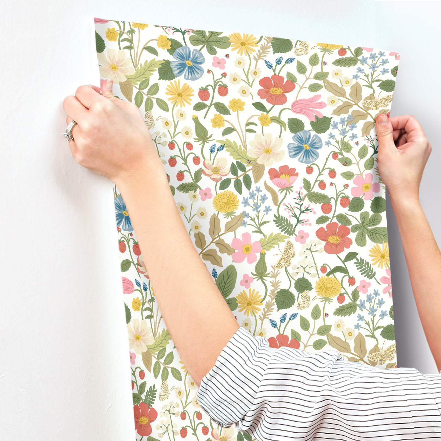 Rifle Paper Co. Strawberry Fields Wallpaper Roll, White