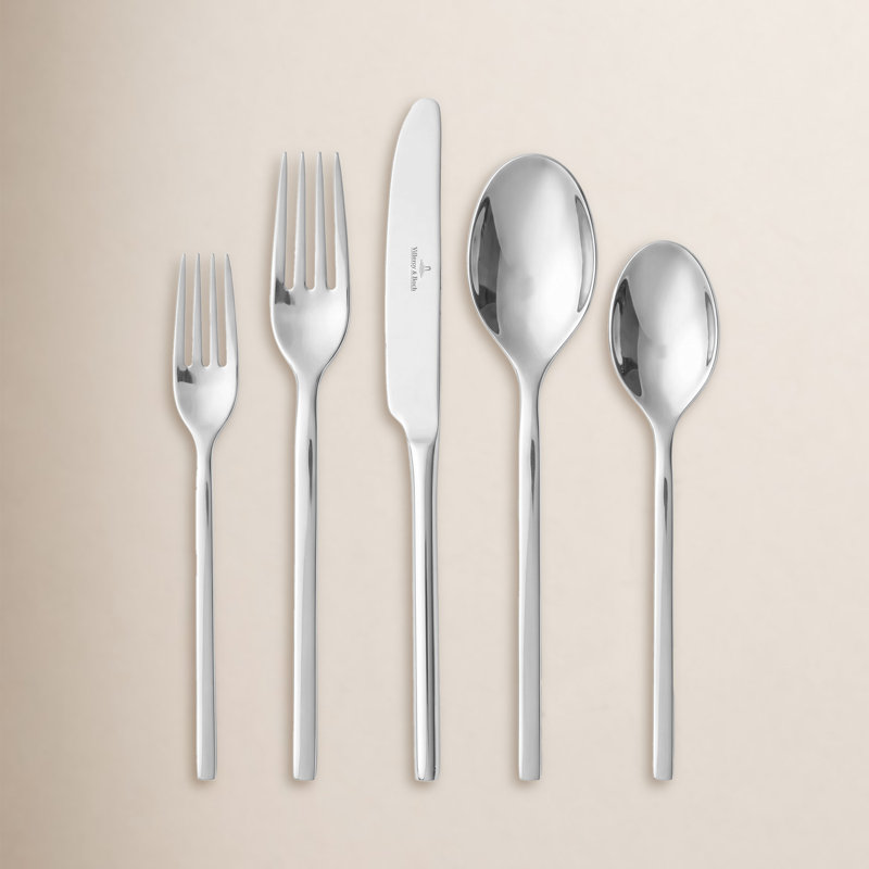 Ensemble de couverts 5 pièces Villeroy & Boch New Wave en acier inoxydable 18/10, service pour 1 personne