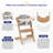 Cowiewie Natural Wooden High Chair for Babies & Toddlers, 8 Adjustable Highchair with Cushions, 3-Tier Remove & 2 Adjustable Tray, Gary-1003925836
