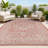 Moten Medallion Textured Weave Red/Taupe Indoor/Outdoor Rug-1162201701