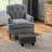 Charcoal Gray Foot Rest, Linen Covered, Small For Living Room, Comfortable Option Upholstered Rest , Versatile All Rooms,