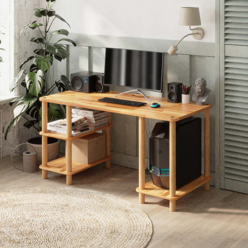 Bureau en hêtre massif Porter, bureau d'ordinateur minimaliste pour bureau à domicile, H 29,9 po x l 59 po x P 27,5 po