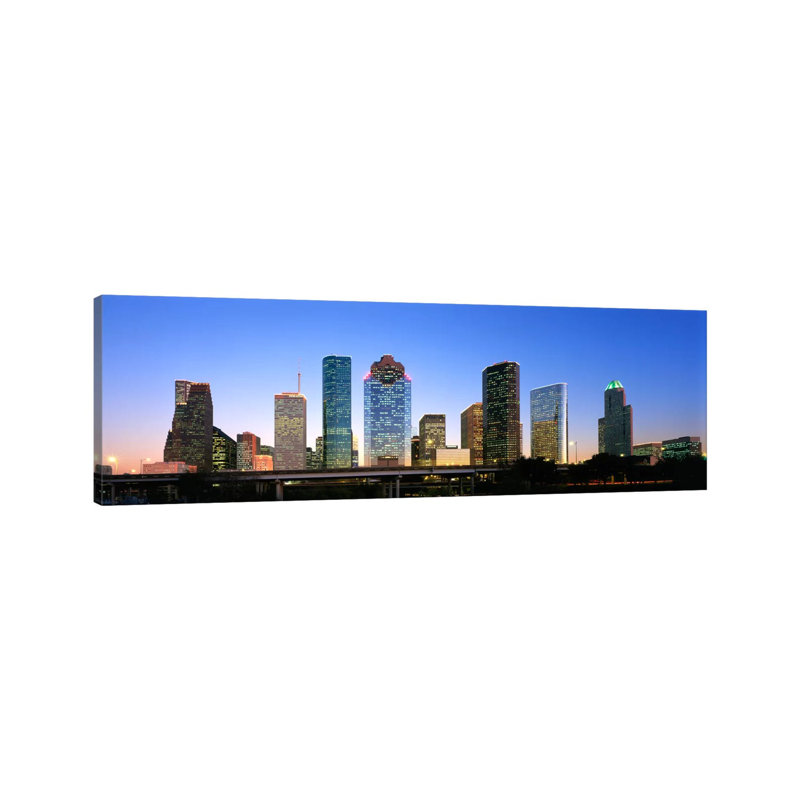 USA, Texas, Houston 1 Piece Wrapped Canvas Panoramic Wall Art, 121.92 cm H x 40.64 cm W x 3.175 cm D