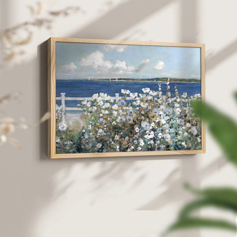 Bayside Garden - Reproduction encadrée - Restickable, Naturel, H 22 po x l 28 po