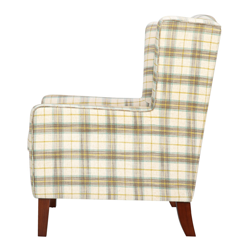 Alicante Upholstered Wingback Chair, Tartan