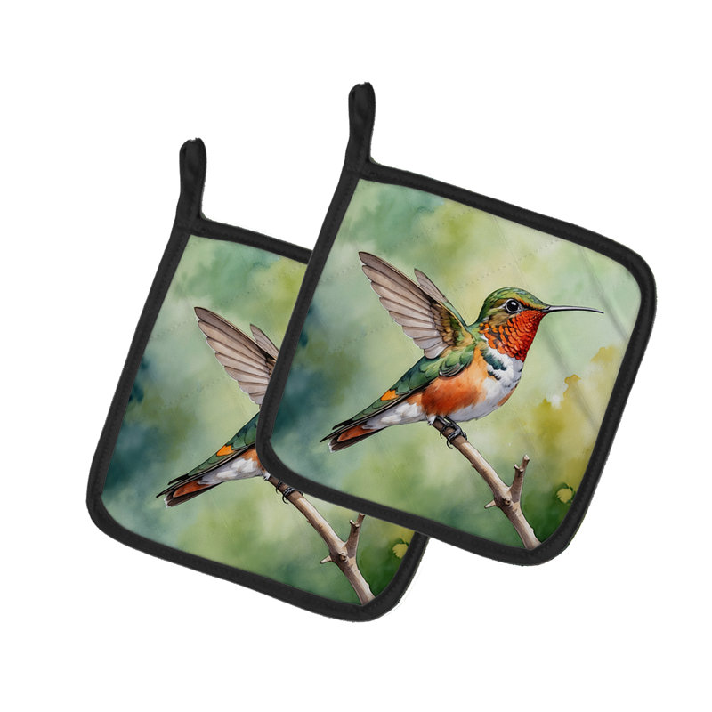 Allens Hummingbird Pair of Pot Holders