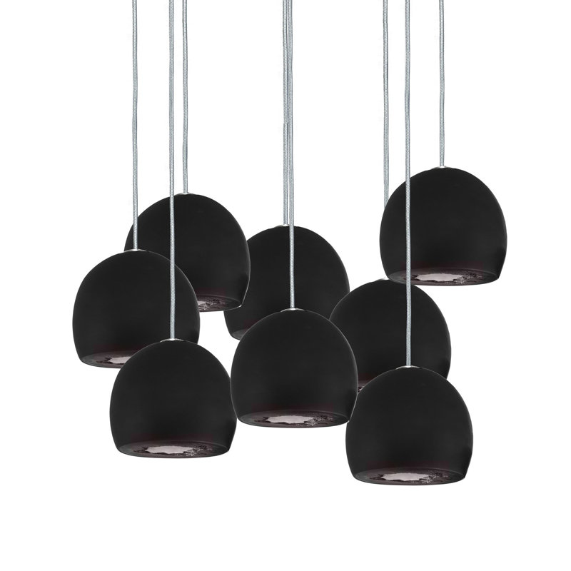 8 - Light Chandelier, 36" H x 24" W x 24" D, Nickel, Black