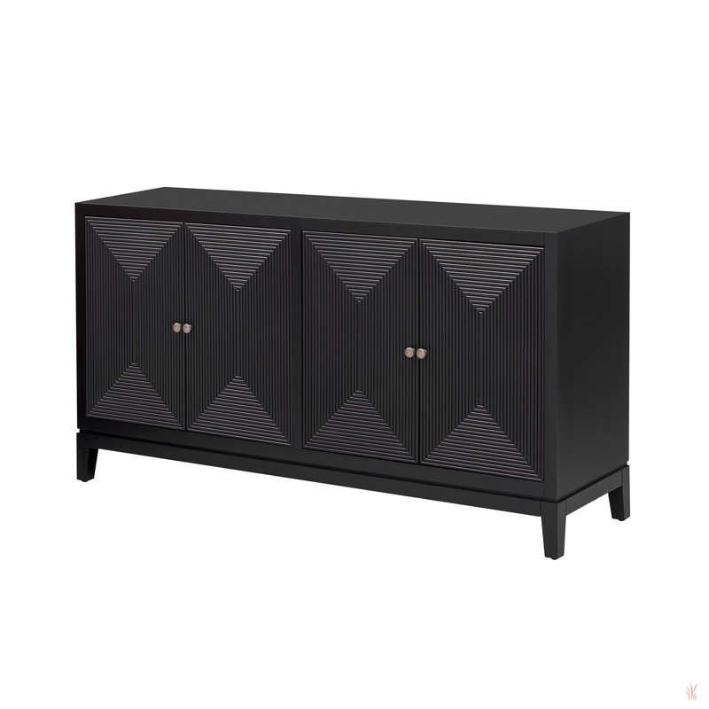 Buffet de rangement élégant avec rangement vertical, idéal pour le bureau, l'entrée et le salon, Noir, noir, noir, noir