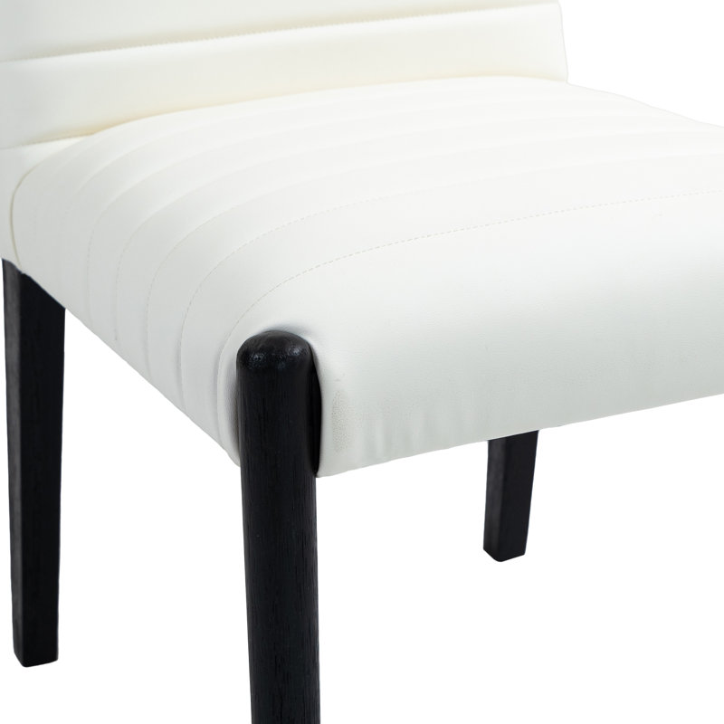 Chaise d'appoint en cuir Aimee, Crème végétalien en cuir, Noir