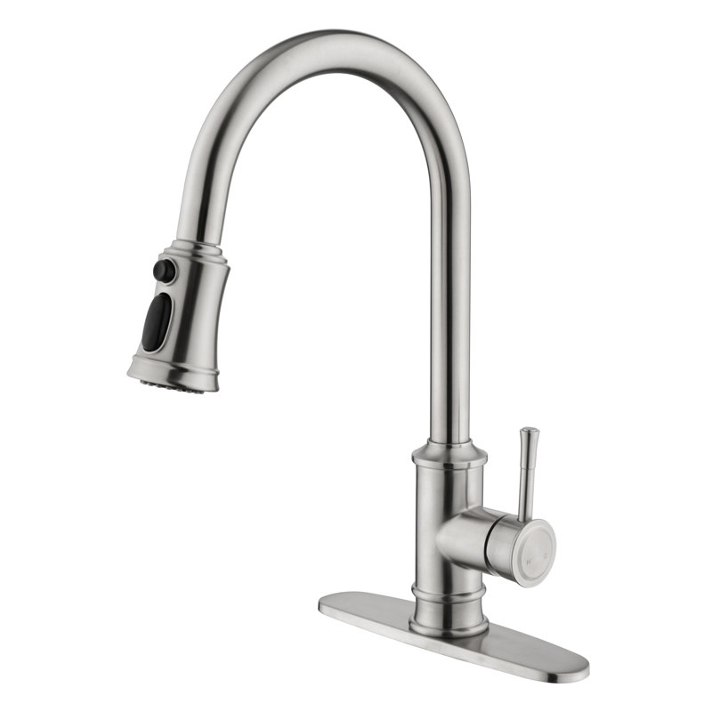 Brushed Nickel Pull-Out Spray Kitchen Faucet with Single Handle