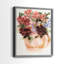 Bouquet mauve dans une théière I - reproduction encadrée de qualité supérieure - prête à être accrochée - aucun clou requis - aucun clou requis-1222934294-1222934293