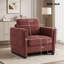 Fauteuil d'appoint rembourré avec accoudoirs en bois massif, fauteuil club carré en tissu avec coussin épais Boucle, fauteuil d'appoint moderne-998175261
