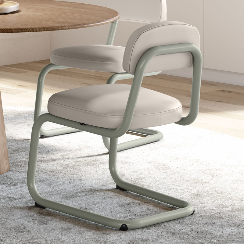 Chaise rembourrée Amisco Flynn, Crème / vert sauge