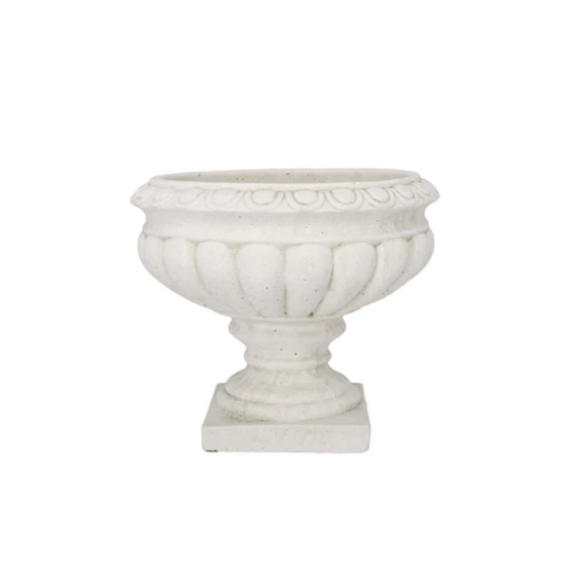 Vase urne classique en ciment Lg, H 12 po x l 13,5 po x P 13,5 po