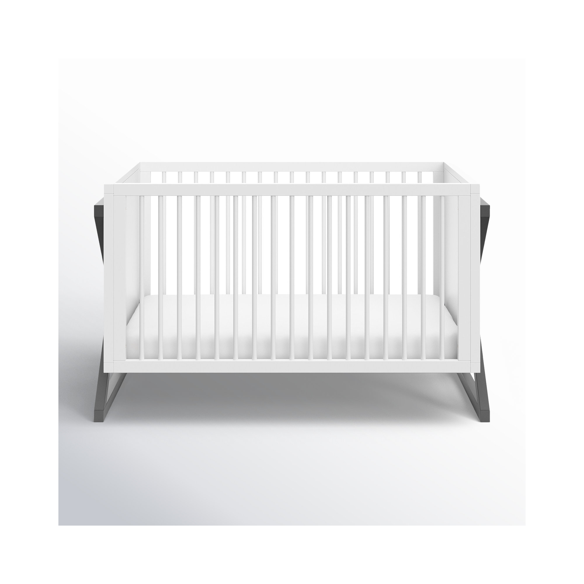 Equinox 3-in-1 Convertible Crib, White/Gray