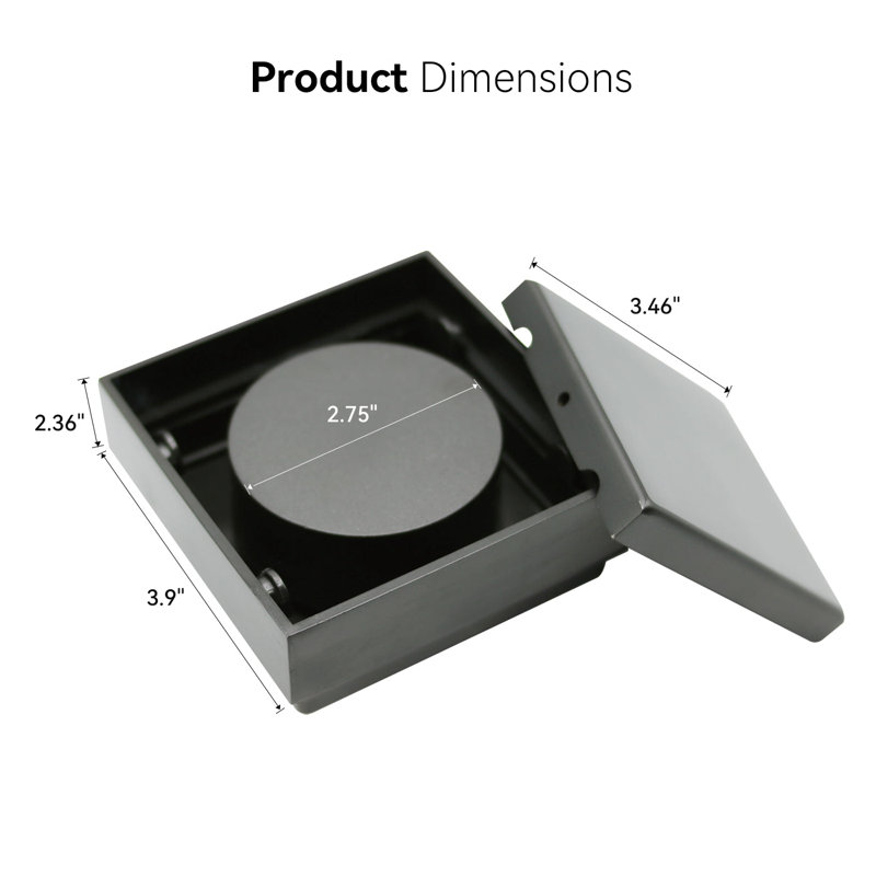4 Inch Square Shower Floor Drain, Tile Recessed with Removable Hidden Cover, Stainless Steel, GunGray Floor Drain for Bathroom