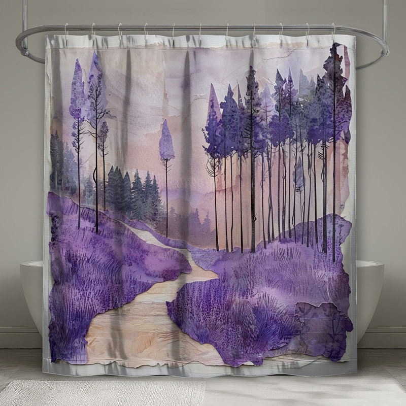 Lavender Forest Path Shower Curtains Extra Long, L 70 po x H 84 po