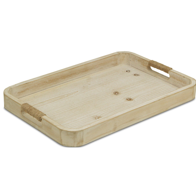 Plateau de table basse Feliz, Blanc délavé
