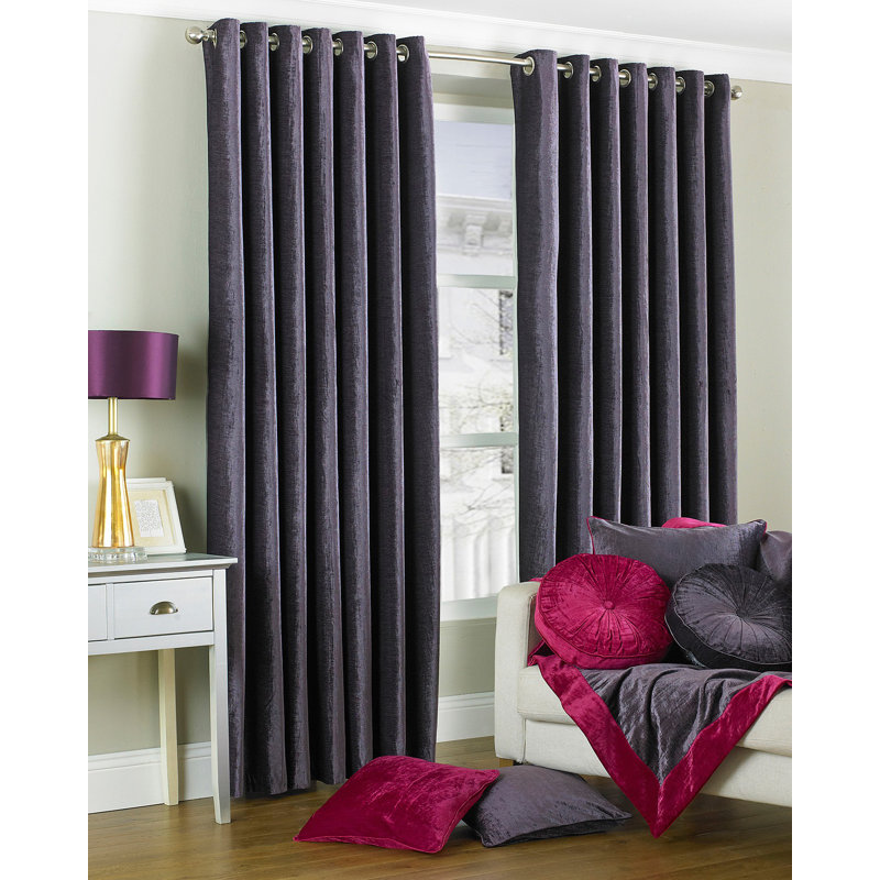 Wellesley Room Darkening Curtain Pair, 168 W x 229 D cm, Plum