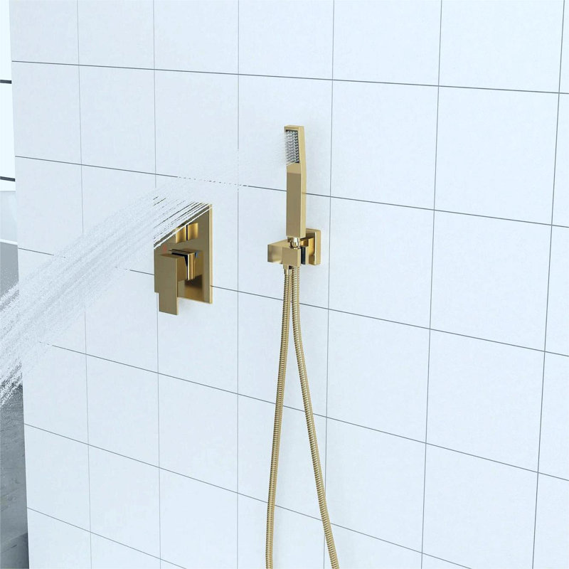 Robinet de douche avec valve brute, Or brossé