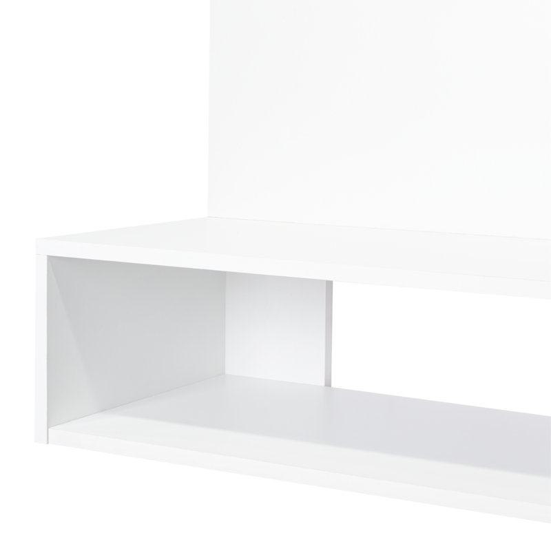 Irmo Wall-Mounted Entertainment Center with Shelves, White