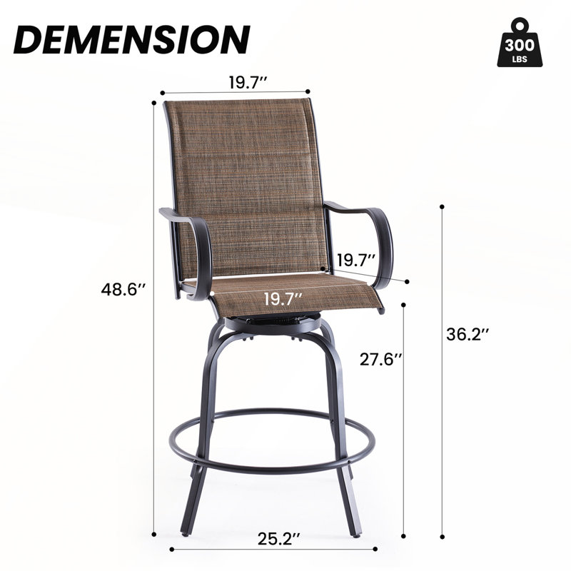 Swivel Patio Bar Stools Set of 2