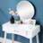 Contemporary Wood Vanity And Stool Set-1722280677