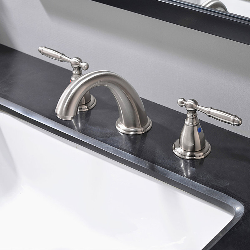 2-handle Bathroom Faucet with Drain Assembly, Brushed Nickel