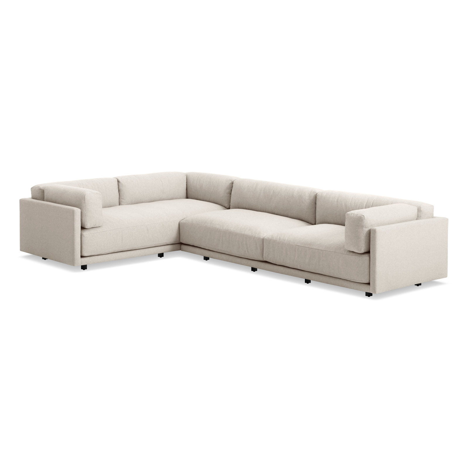 Sunday Upholstered L-Sectional, Right Hand Facing, Sanford Natural Linen