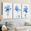 Striking Blue Iris I - Toile tendue sur mesure avec châssis - 3 pièces-1575894169