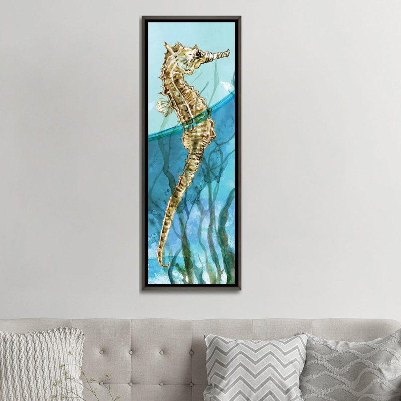 «Delray Seahorse I» par Carol Robinson - reproduction d'art, H 60 po x l 20 po x P 1,5 po