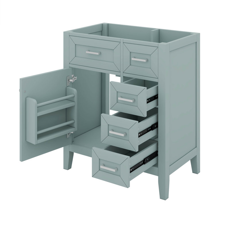 Meuble-lavabo 30 po avec tiroirs, Vert / Argent