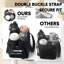 Sac fourre-tout 4 tasses en tissu noir avec sangle d'épaule réglable Oxford